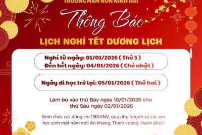 Thông báo lịch trực tết dương lịch